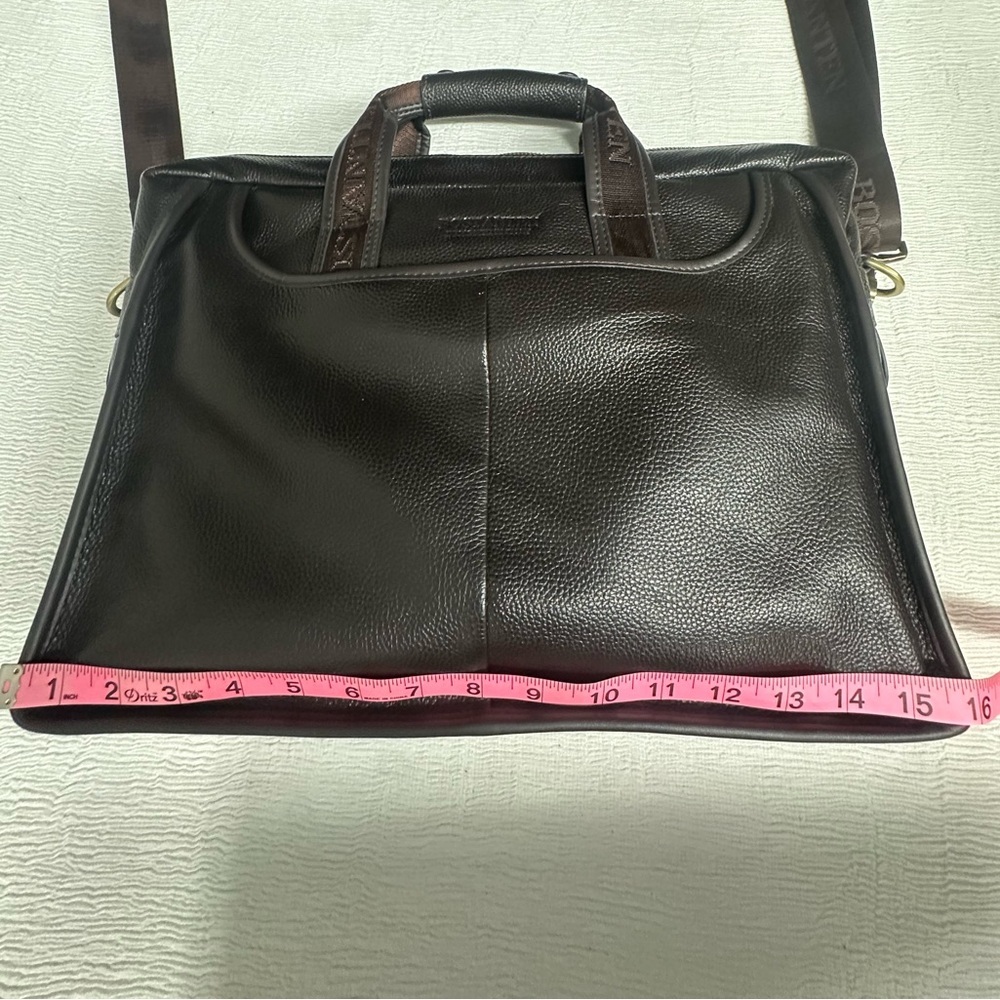 Classy Bostanten Dark Brown Leather Briefcase for Men or Women - Picture 7 of 12